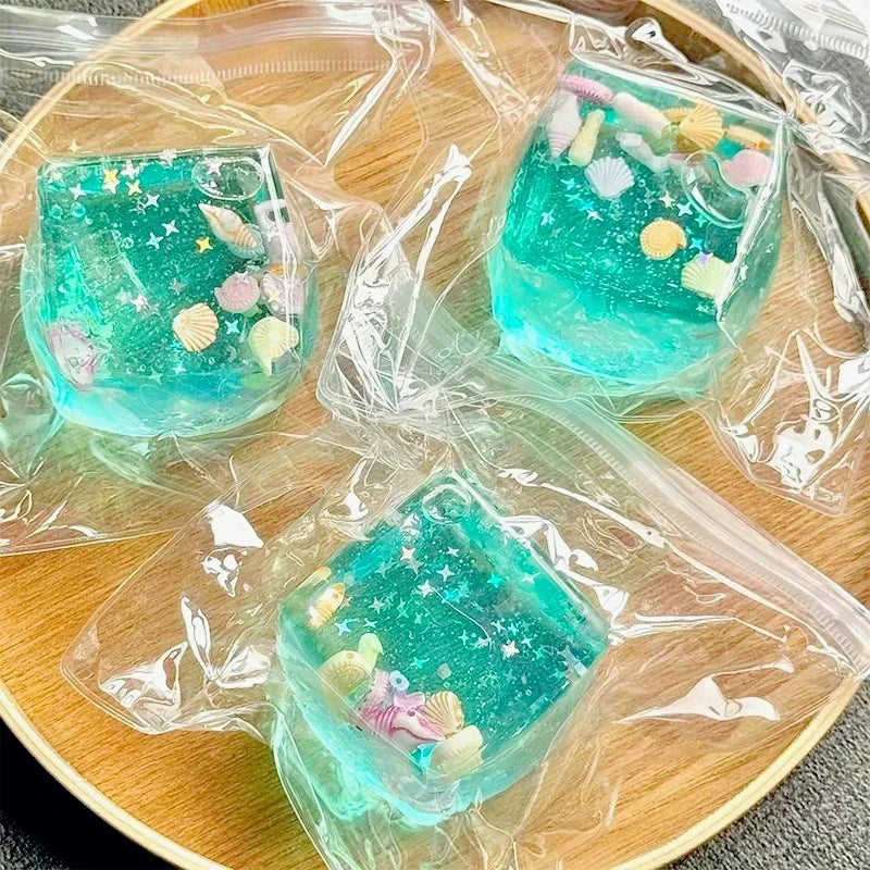 Ocean Shell Transparent Squeeze Cube
