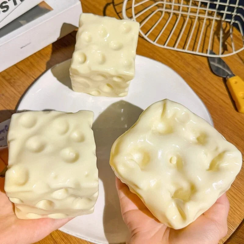 Moldable Cheese Cube Desk Fidget