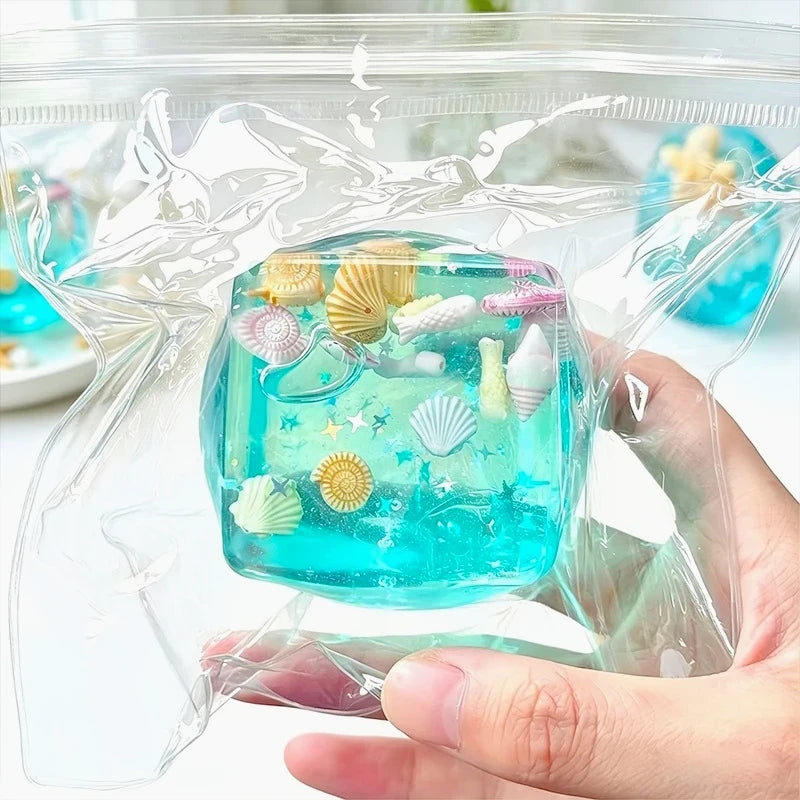 Ocean Shell Transparent Squeeze Cube