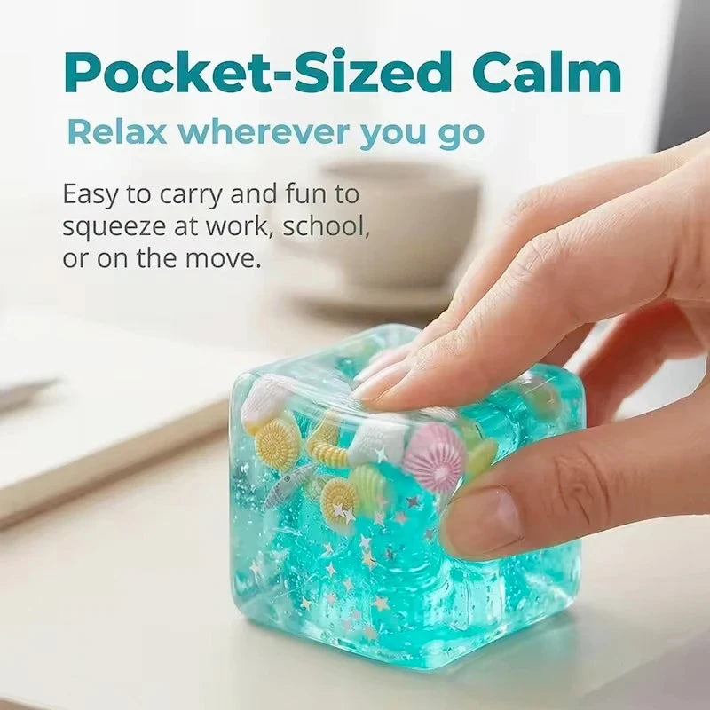 Ocean Shell Transparent Squeeze Cube