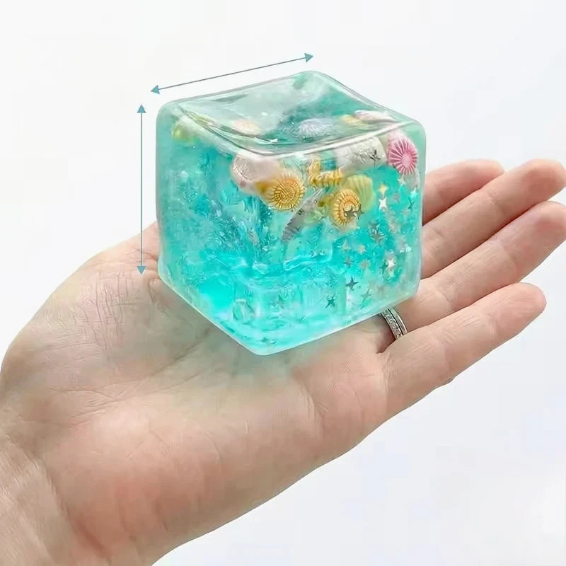 Ocean Shell Transparent Squeeze Cube