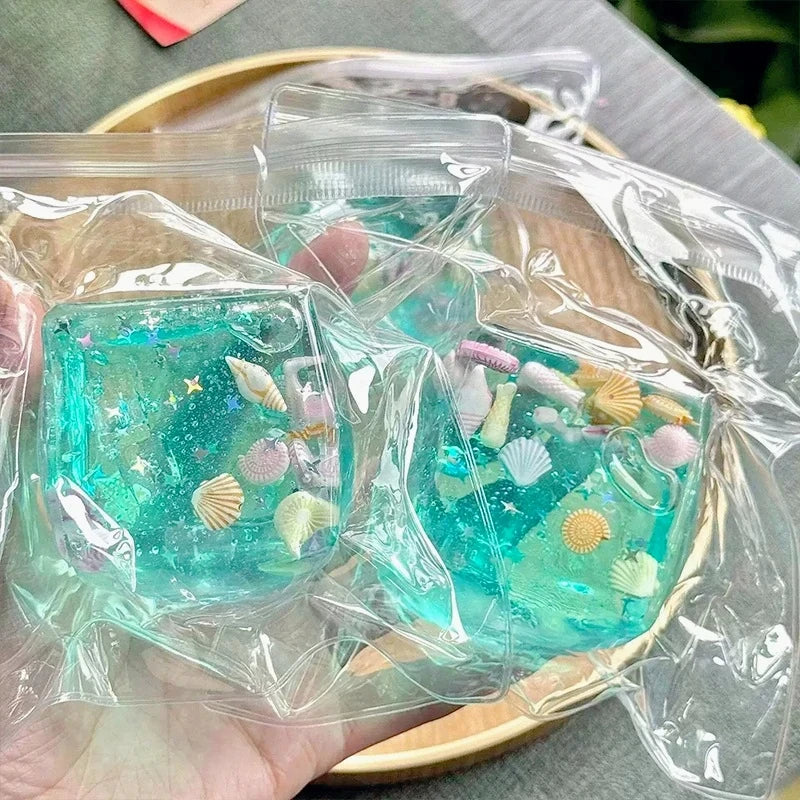 Ocean Shell Transparent Squeeze Cube